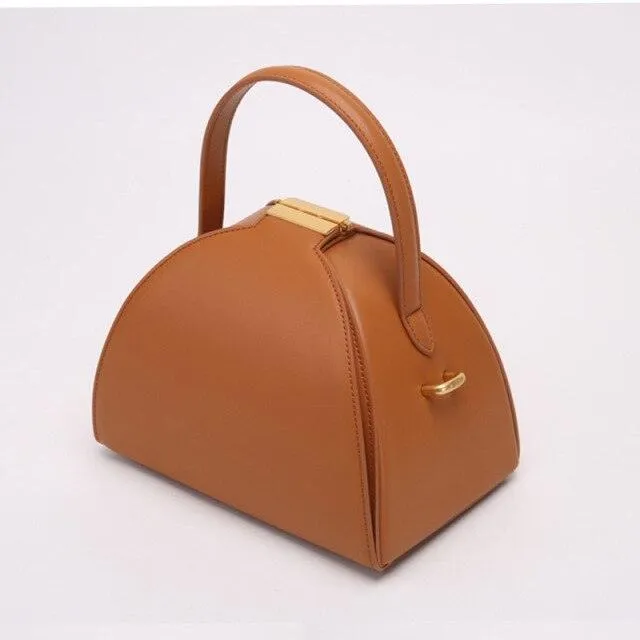 Emblem Genuine Leather Bucket Bag