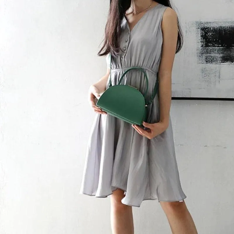 Emblem Genuine Leather Bucket Bag