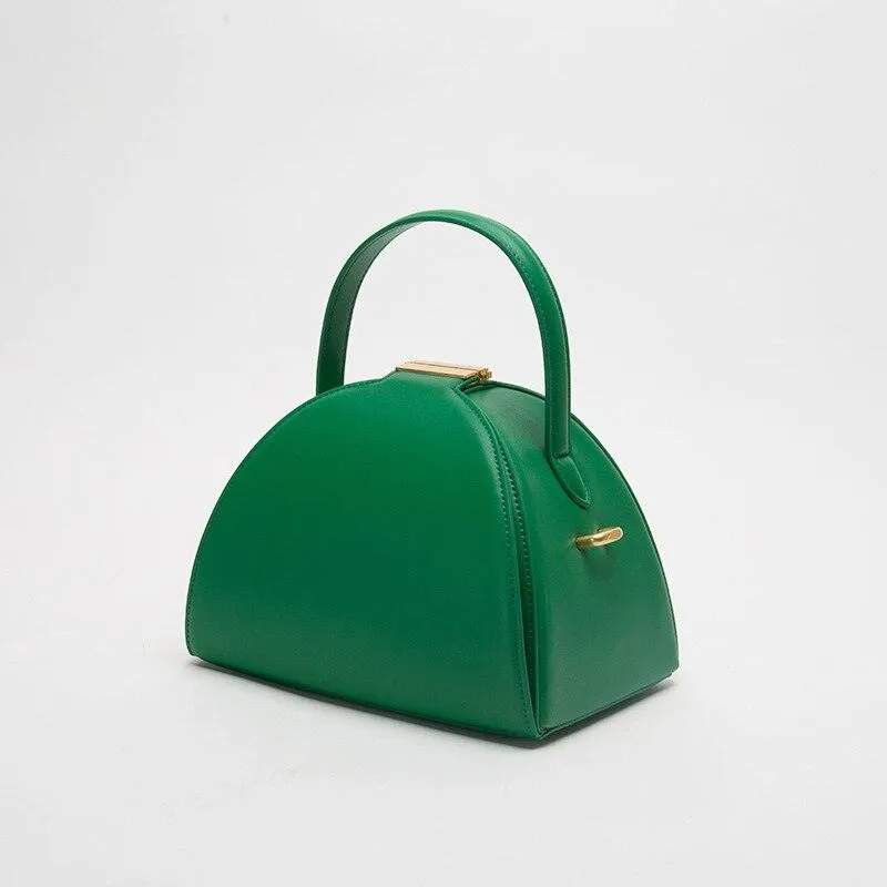 Emblem Genuine Leather Bucket Bag