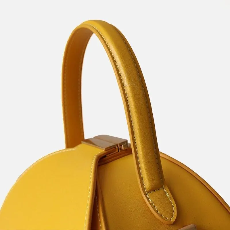 Emblem Genuine Leather Bucket Bag