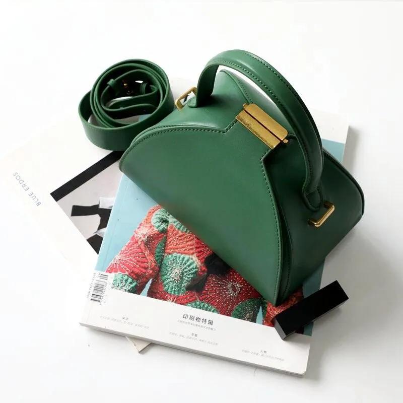 Emblem Genuine Leather Bucket Bag
