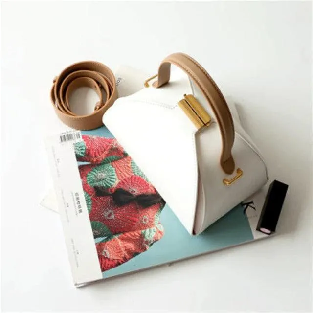 Emblem Genuine Leather Bucket Bag