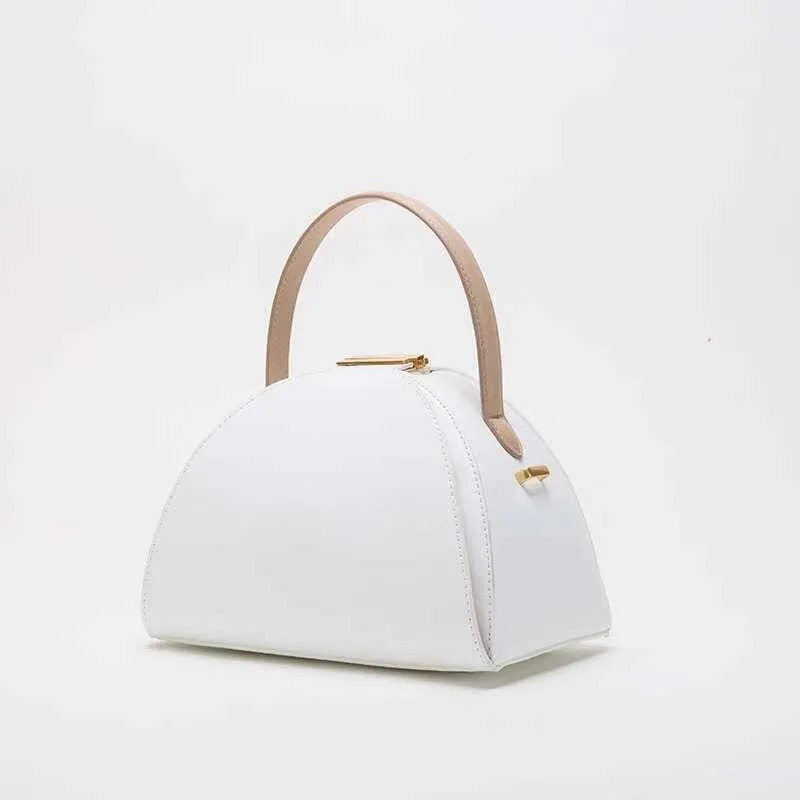 Emblem Genuine Leather Bucket Bag