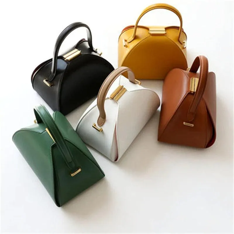 Emblem Genuine Leather Bucket Bag