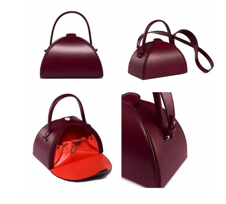 Emblem Genuine Leather Bucket Bag