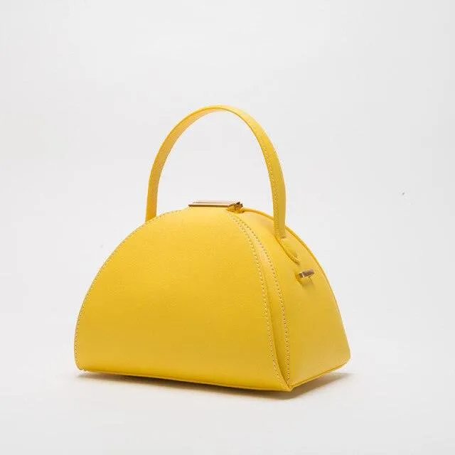 Emblem Genuine Leather Bucket Bag