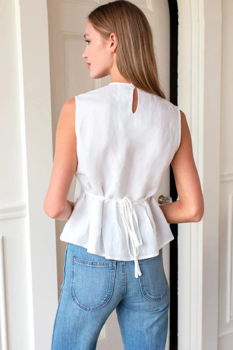 Emerson Fry Plait Long Top in White