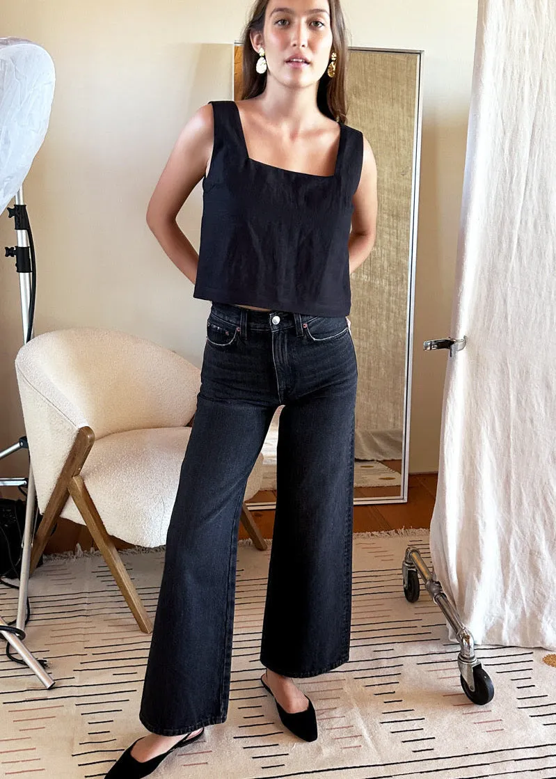 Emerson Fry Roma Top in Black Linen