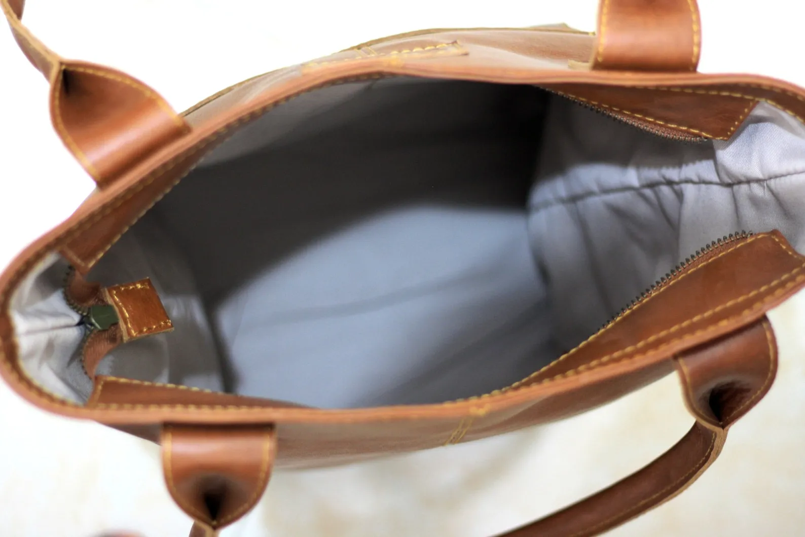 Exotic Leather Tote Bag For Women Zipper Outside Pocket