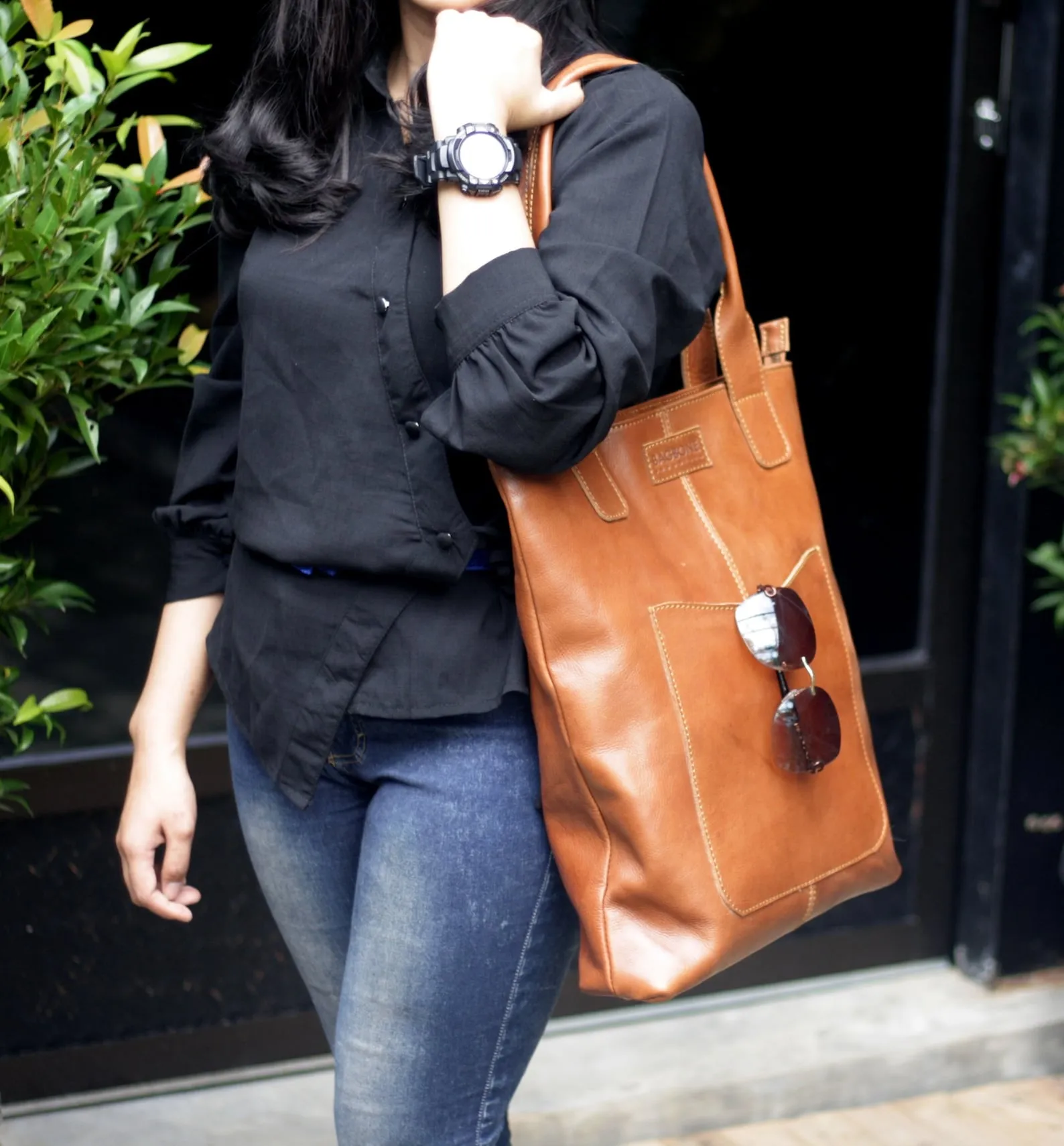 Exotic Leather Tote Bag For Women Zipper Outside Pocket
