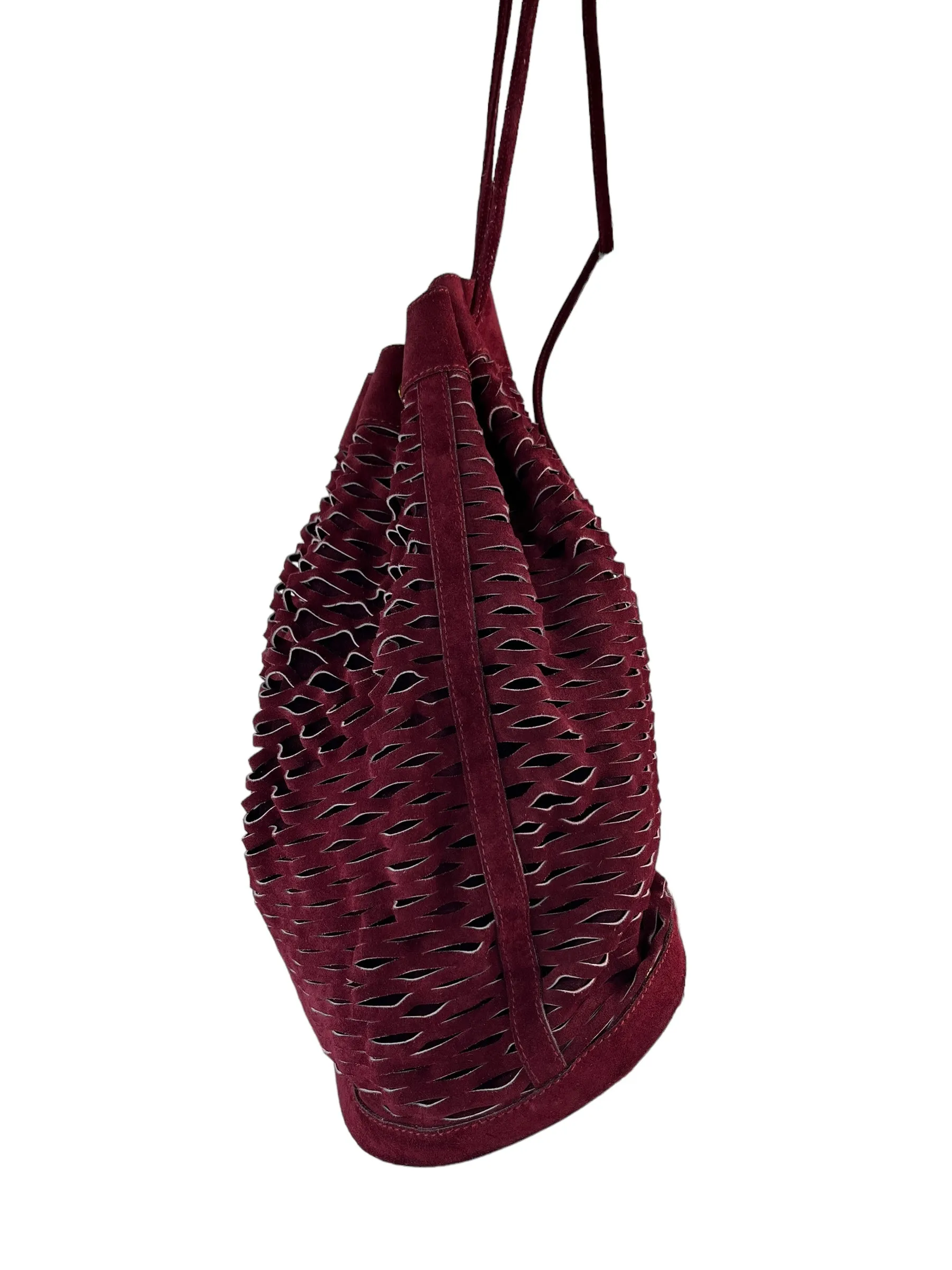 Fendi Perforated Suede Bucket Bag