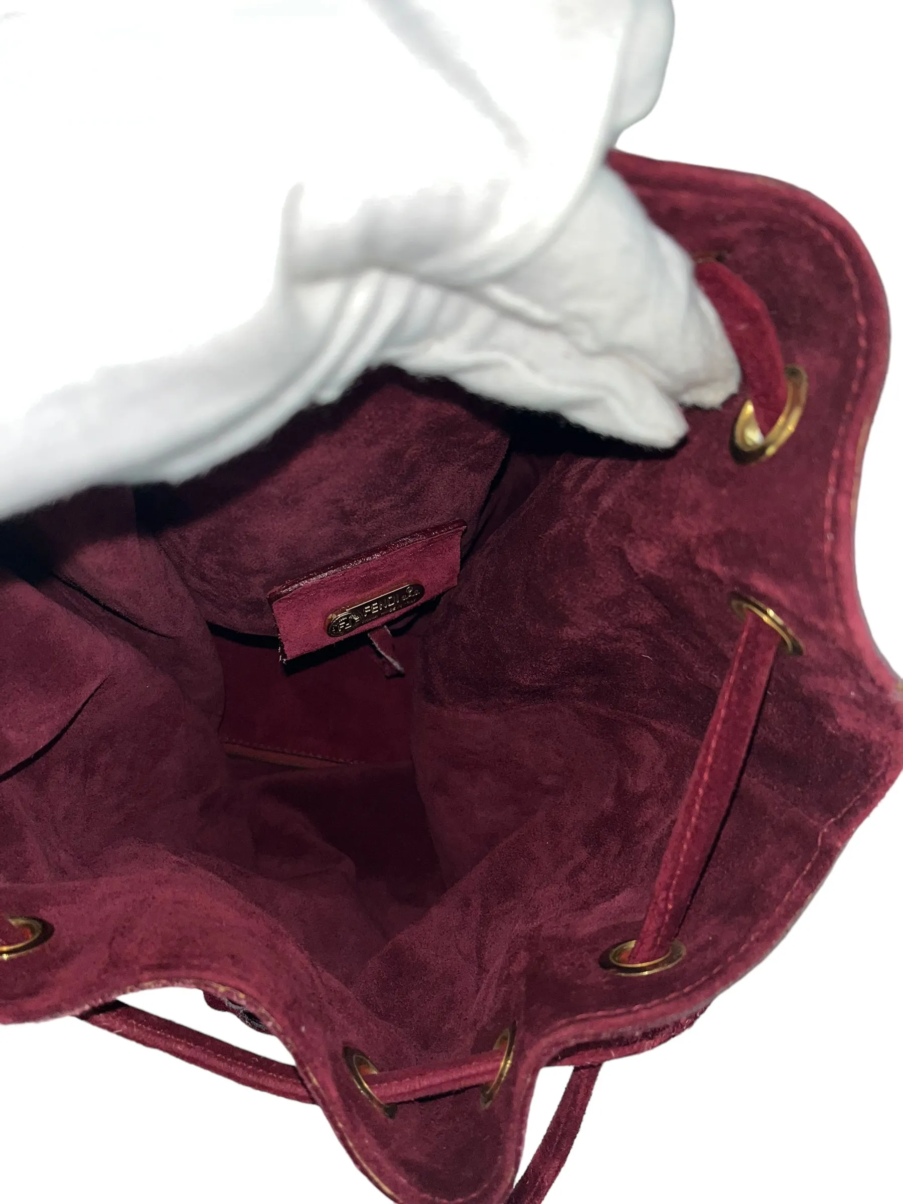 Fendi Perforated Suede Bucket Bag