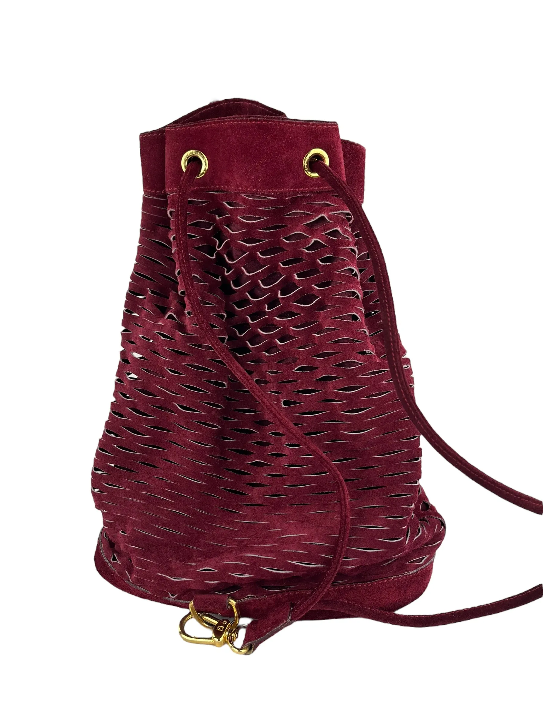 Fendi Perforated Suede Bucket Bag