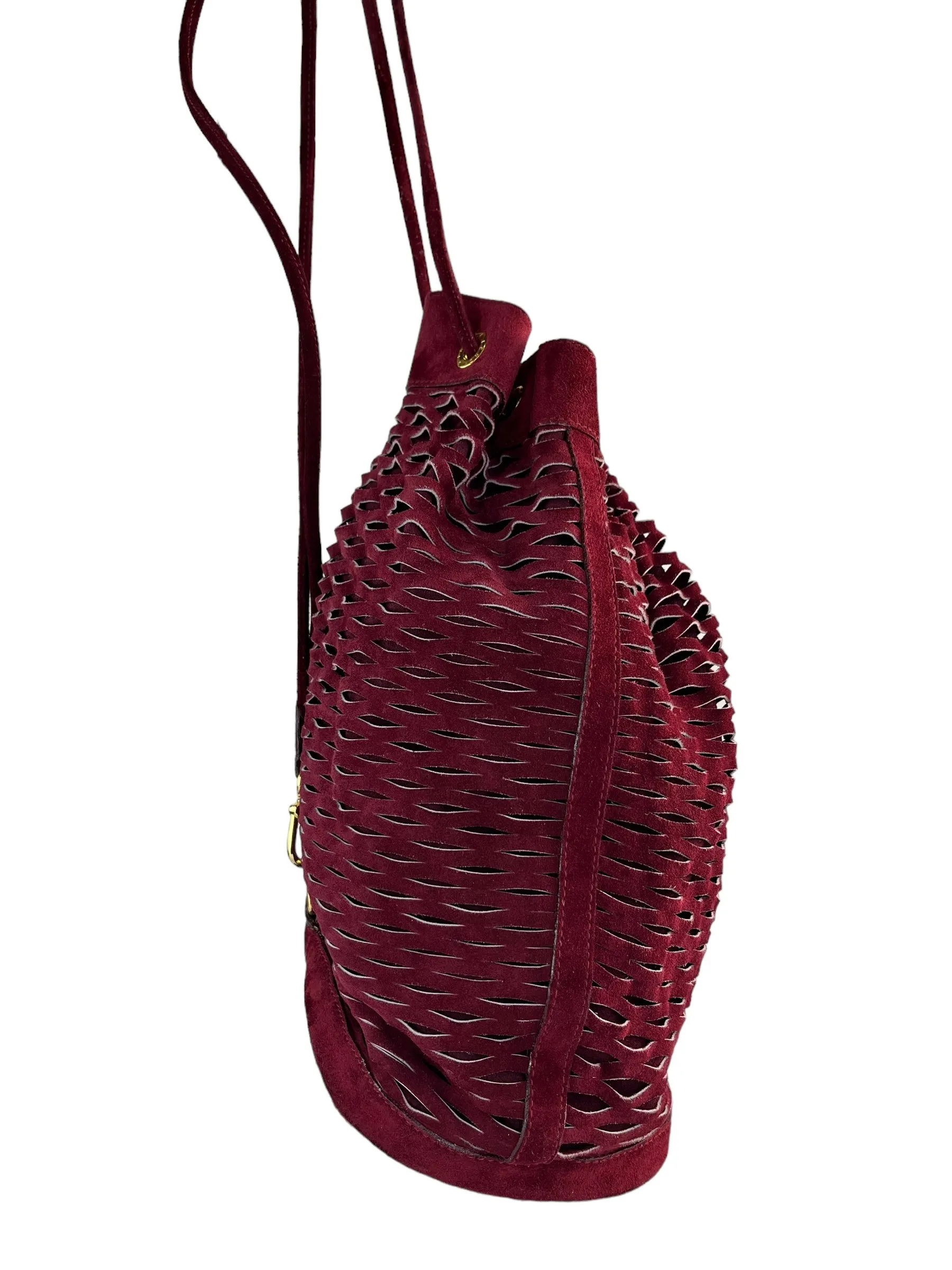 Fendi Perforated Suede Bucket Bag