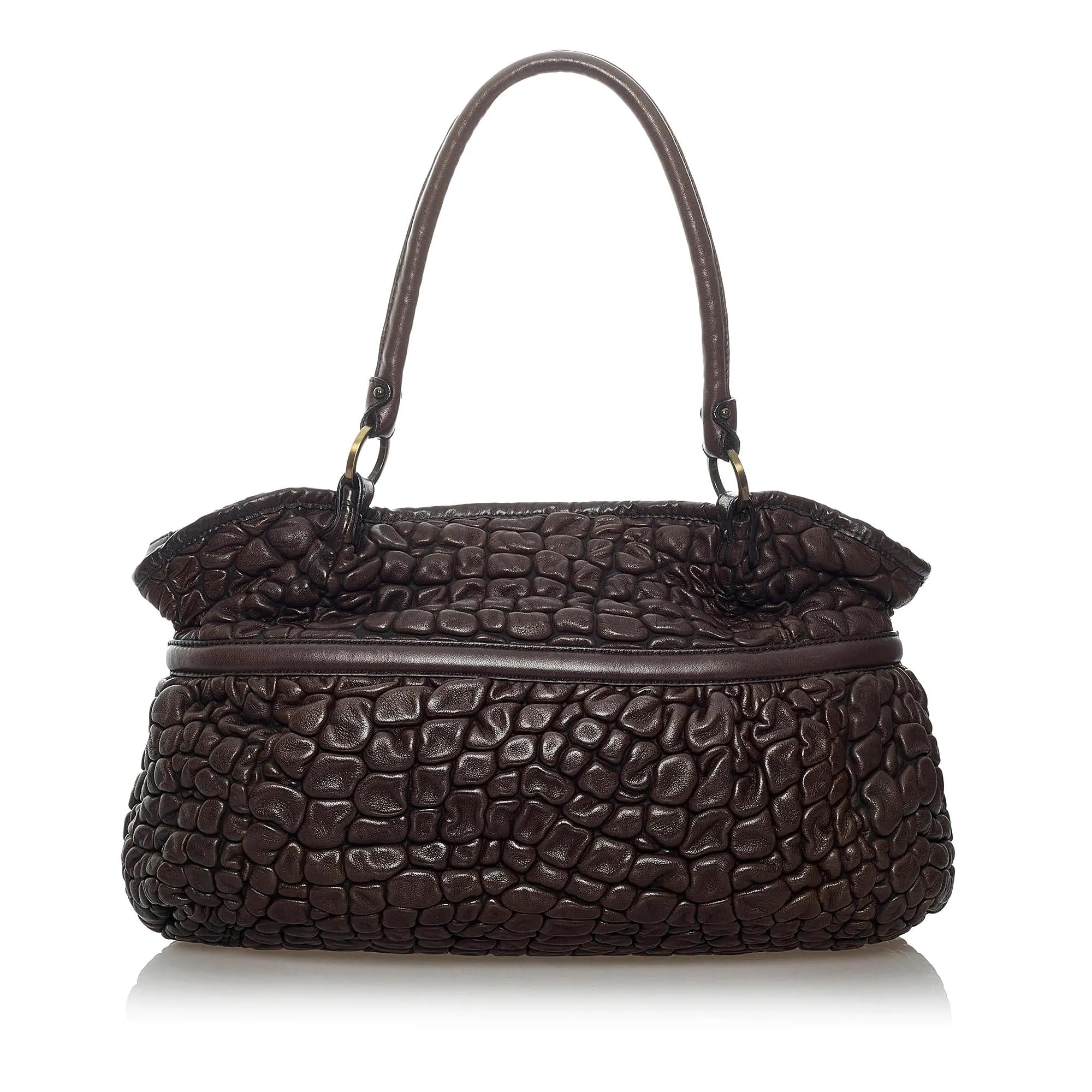 Fendi Puckered Bubble Leather Chef Shoulder Bag (SHG-29866)