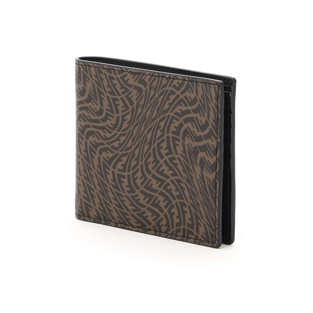 Fendi x Sarah Coleman FF Vertigo Brown Black Bifold Wallet 7M0169