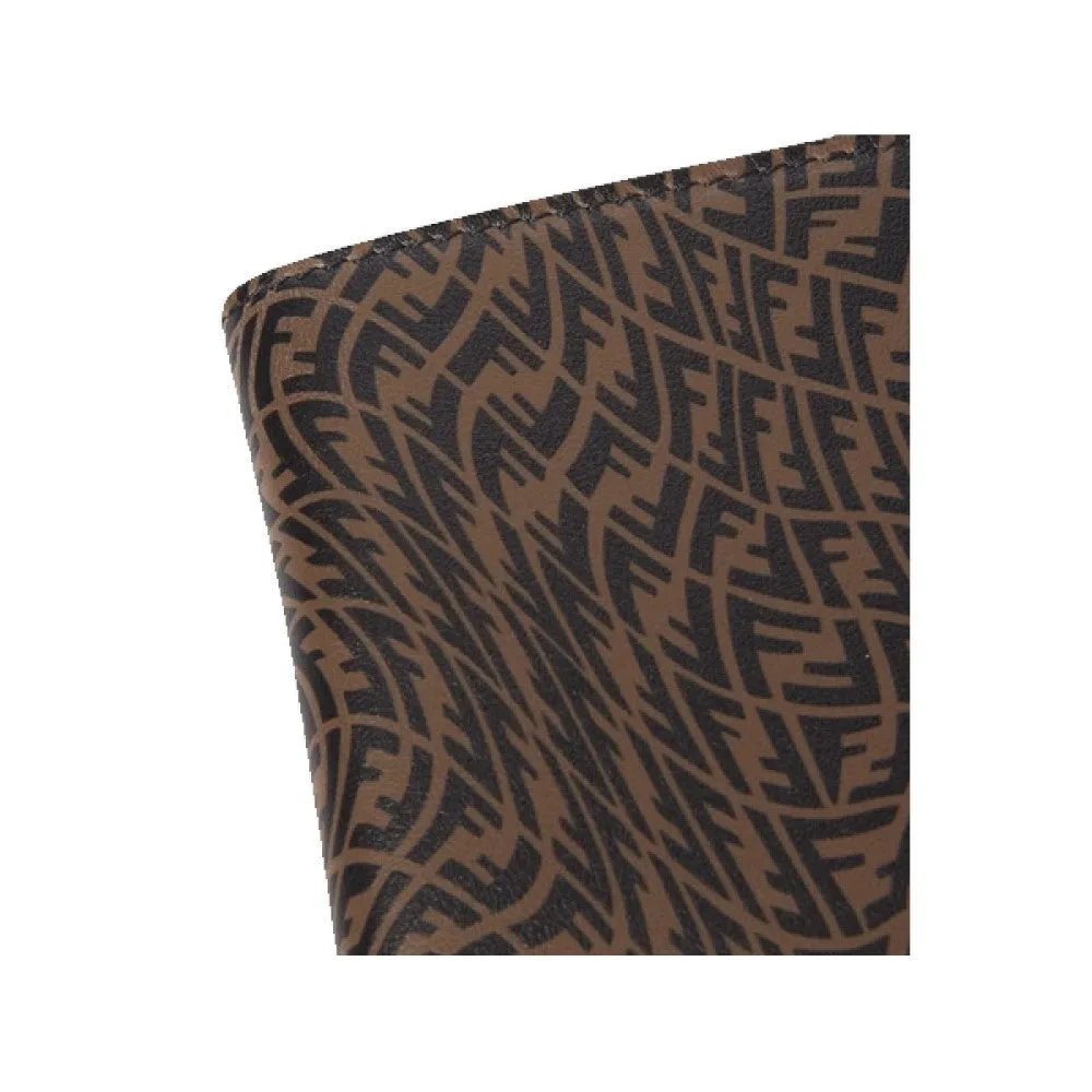 Fendi x Sarah Coleman FF Vertigo Brown Black Bifold Wallet 7M0169