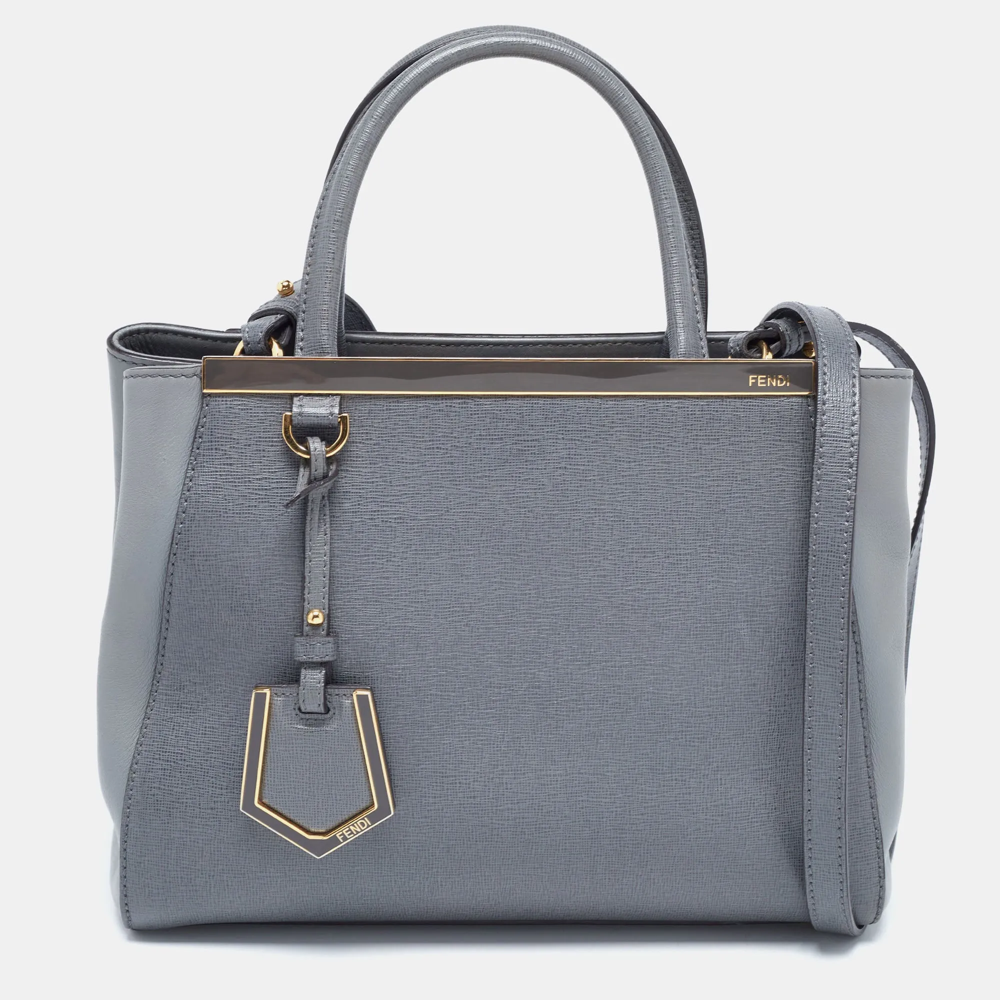 Grey Leather Petite Sac 2jours Tote