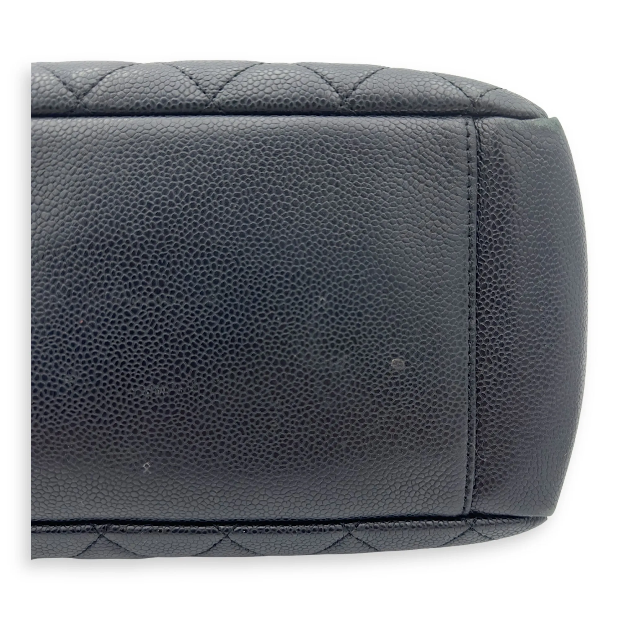 GST Tote Bag Black in Caviar Leather, Gold hardware