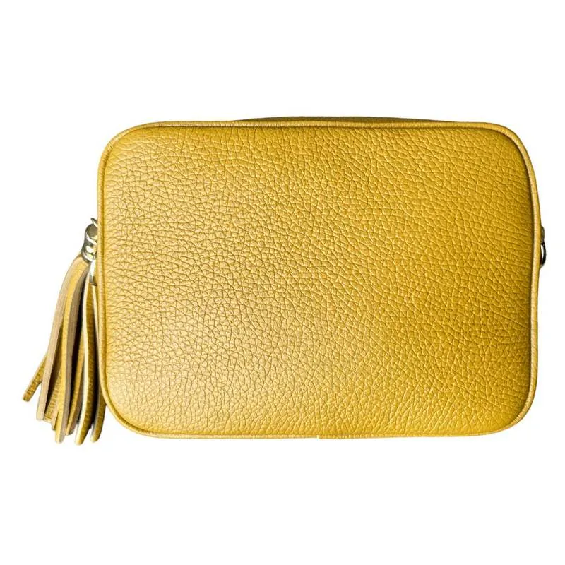 Italian Leather Big Box Bag Mustard