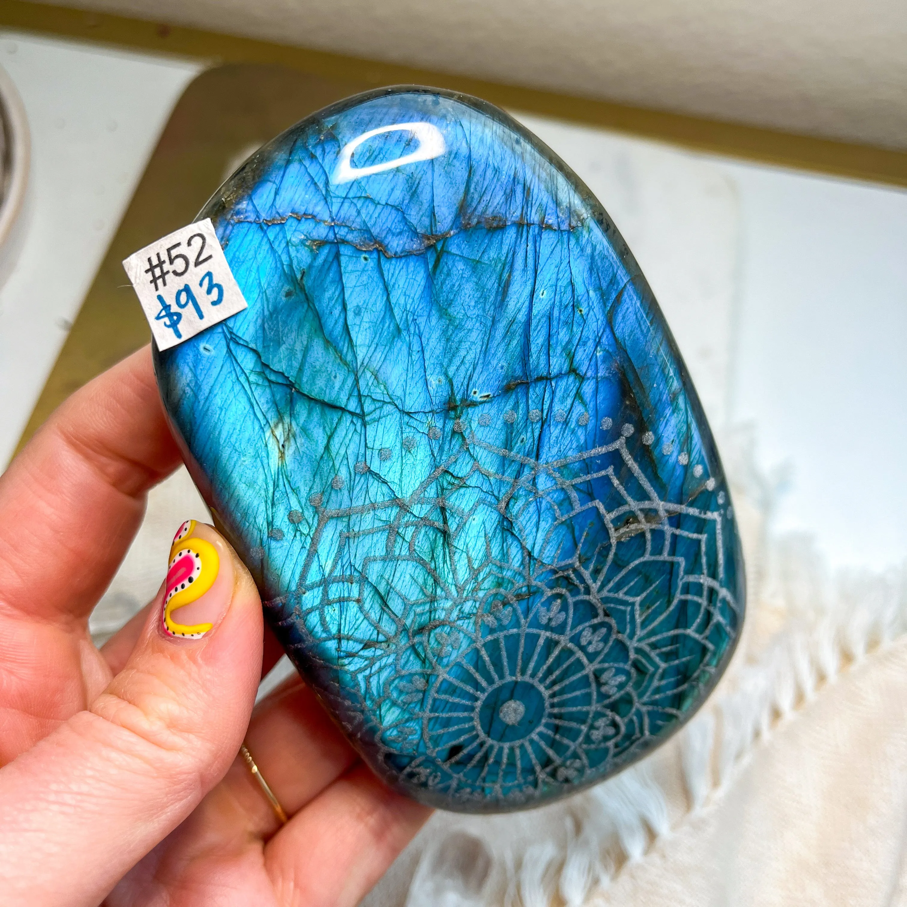 Labradorite Engraved with Mandala or Flower of Life *YOU PICK or Intuitively Selected*