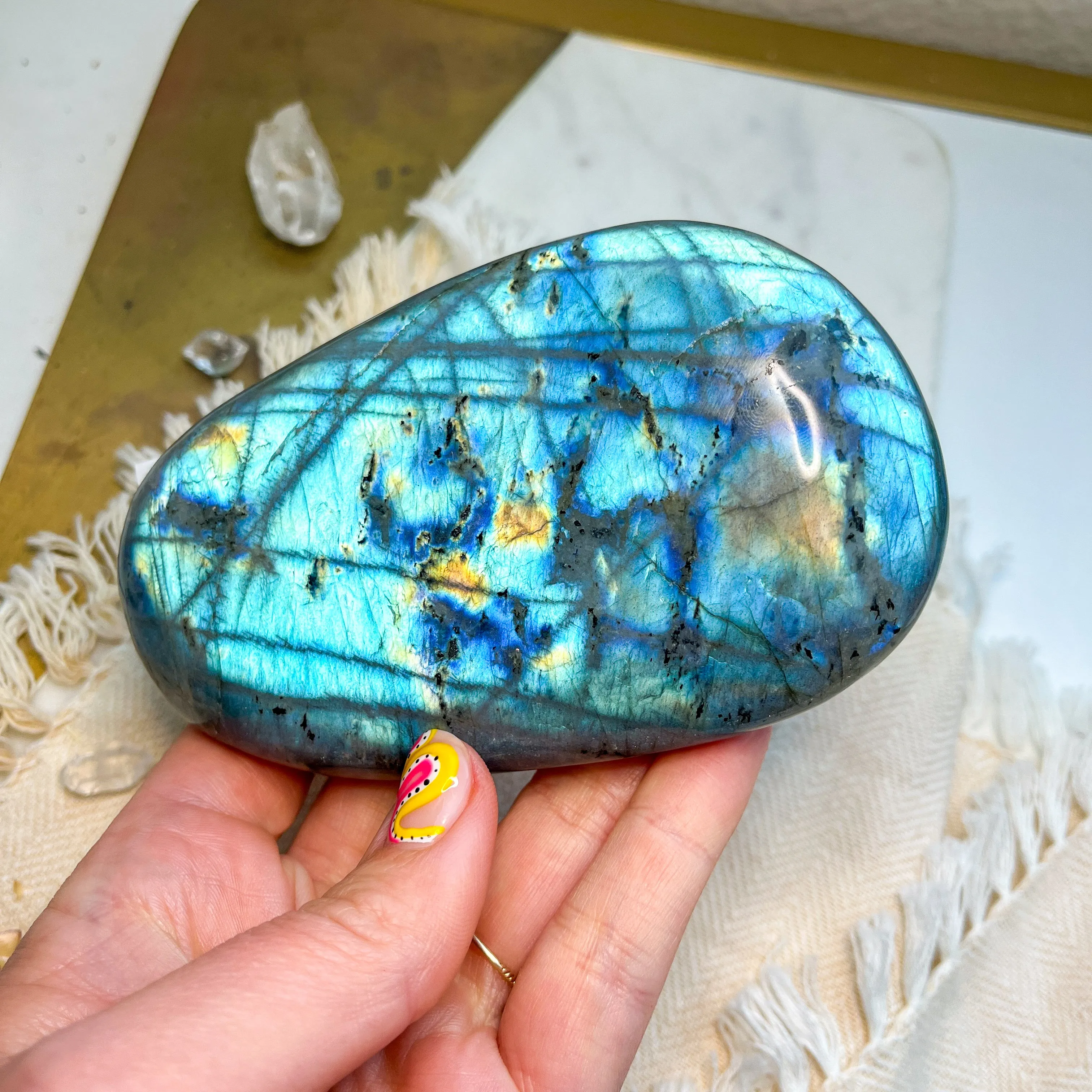 Labradorite Engraved with Mandala or Flower of Life *YOU PICK or Intuitively Selected*