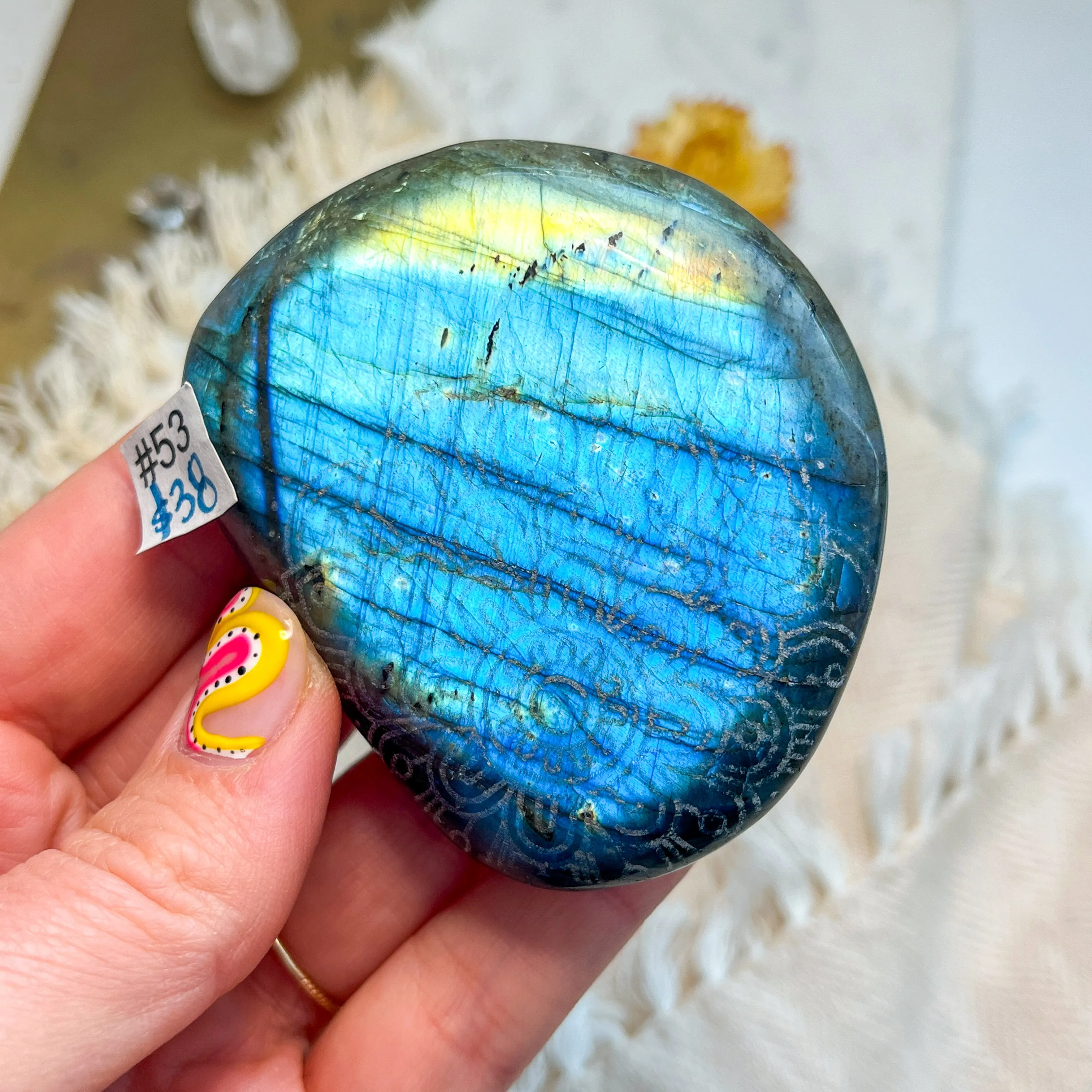 Labradorite Engraved with Mandala or Flower of Life *YOU PICK or Intuitively Selected*