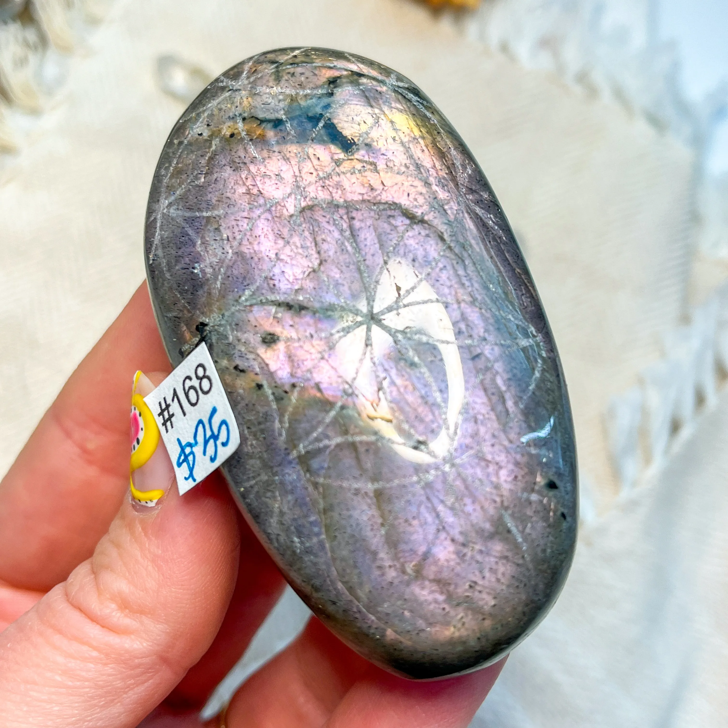 Labradorite Engraved with Mandala or Flower of Life *YOU PICK or Intuitively Selected*