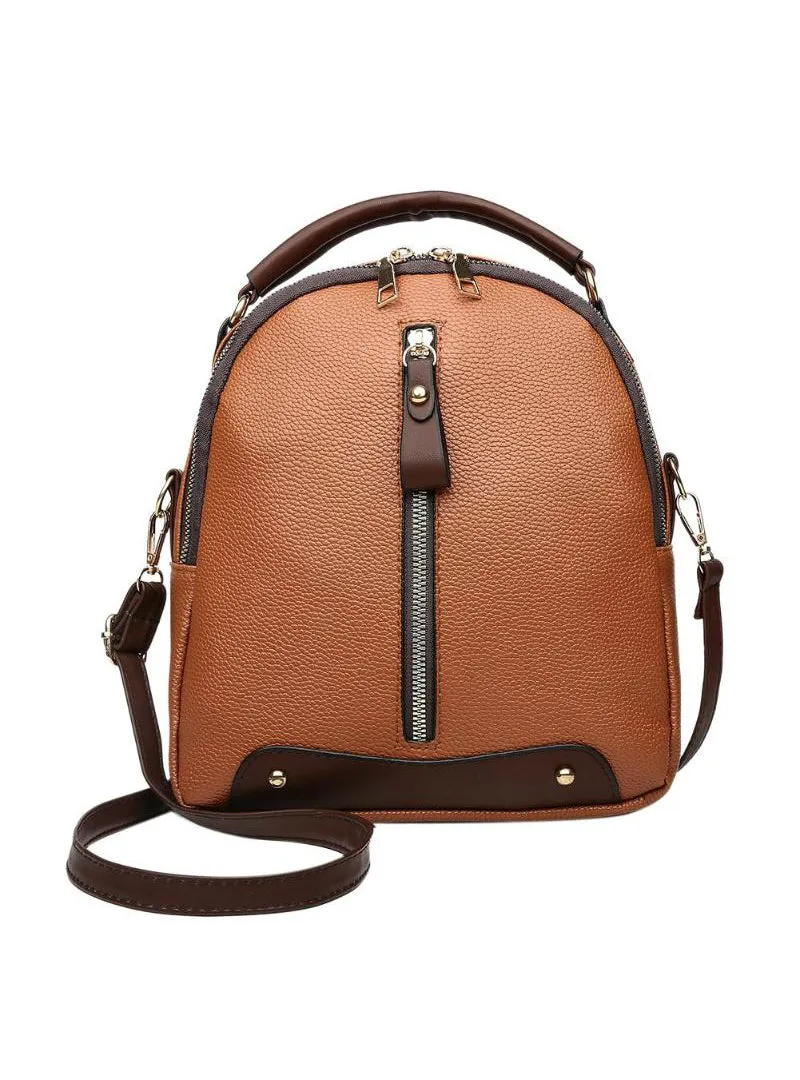Leather Backpack mochila Women Big Zipper Backpack