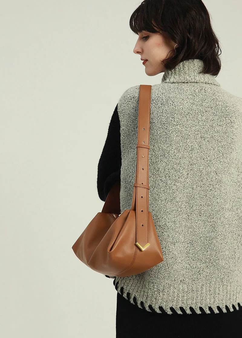 Leather Crescent Shoulder Bag