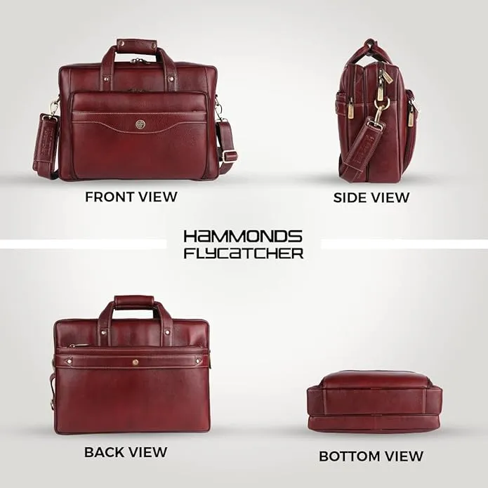 Leather Office Laptop Bags For Mens - Fits Up to 16-inch Laptop/MacBook - 1 Year Warranty Included