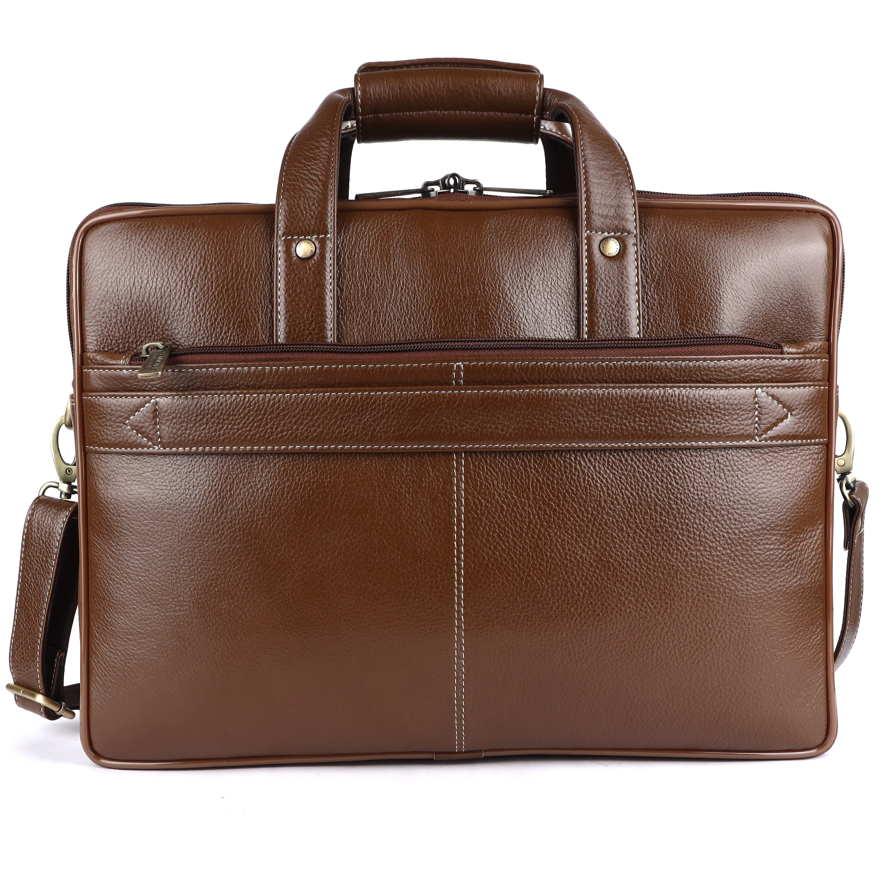 Leather Office Laptop Bags For Mens - Fits Up to 16-inch Laptop/MacBook - 1 Year Warranty Included