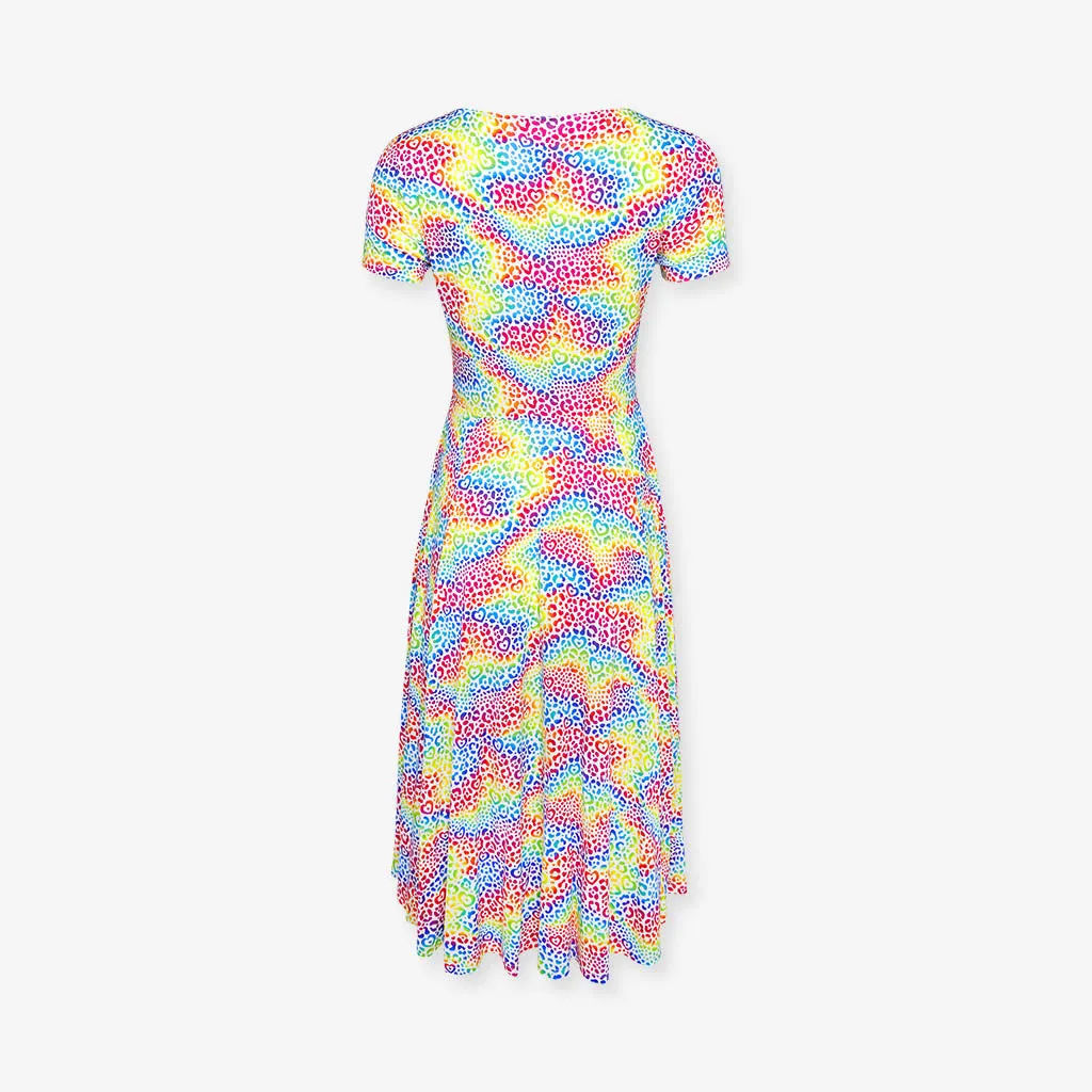 Lisa Frank® I Love Rainbow Leopard Women's Scoop Midi Dress