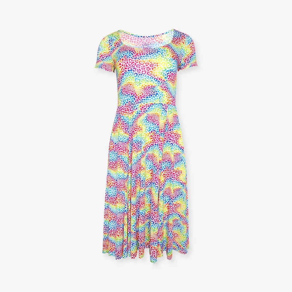 Lisa Frank® I Love Rainbow Leopard Women's Scoop Midi Dress