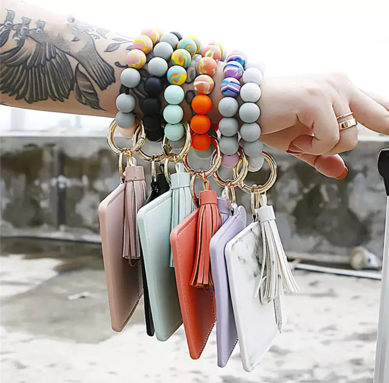 Mavi Bandz Wristlet Tassel Keychain Wallet