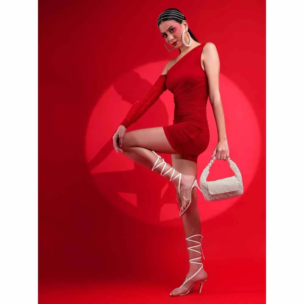 Modarta By Kamakshi White Ladies Pearls Hand Bag for Women