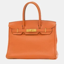 Orange Togo Leather Birkin 30 Tote Bag