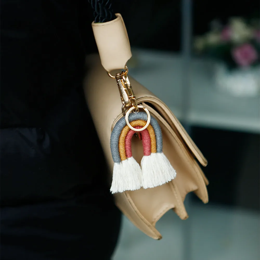 Paziye Braided Rainbow Keychain