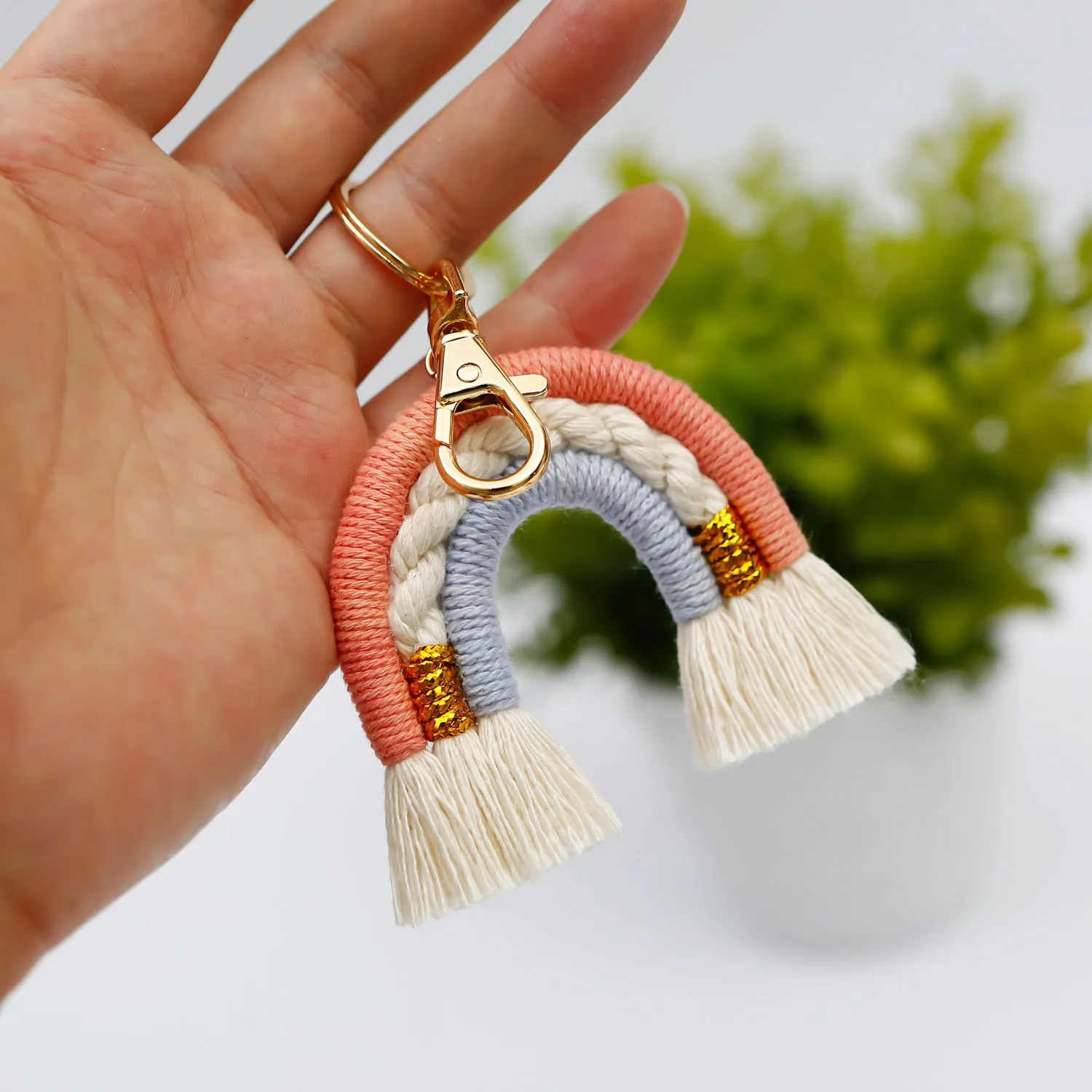 Paziye Braided Rainbow Keychain