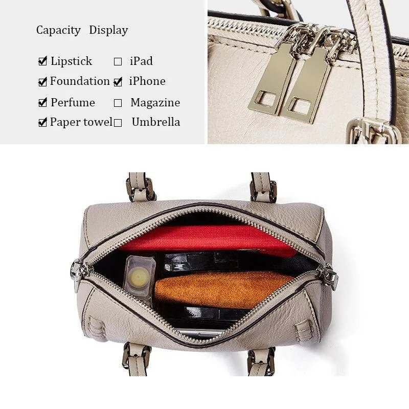 Pillow Shaped Shoulder Sling Bag Leather Handbag