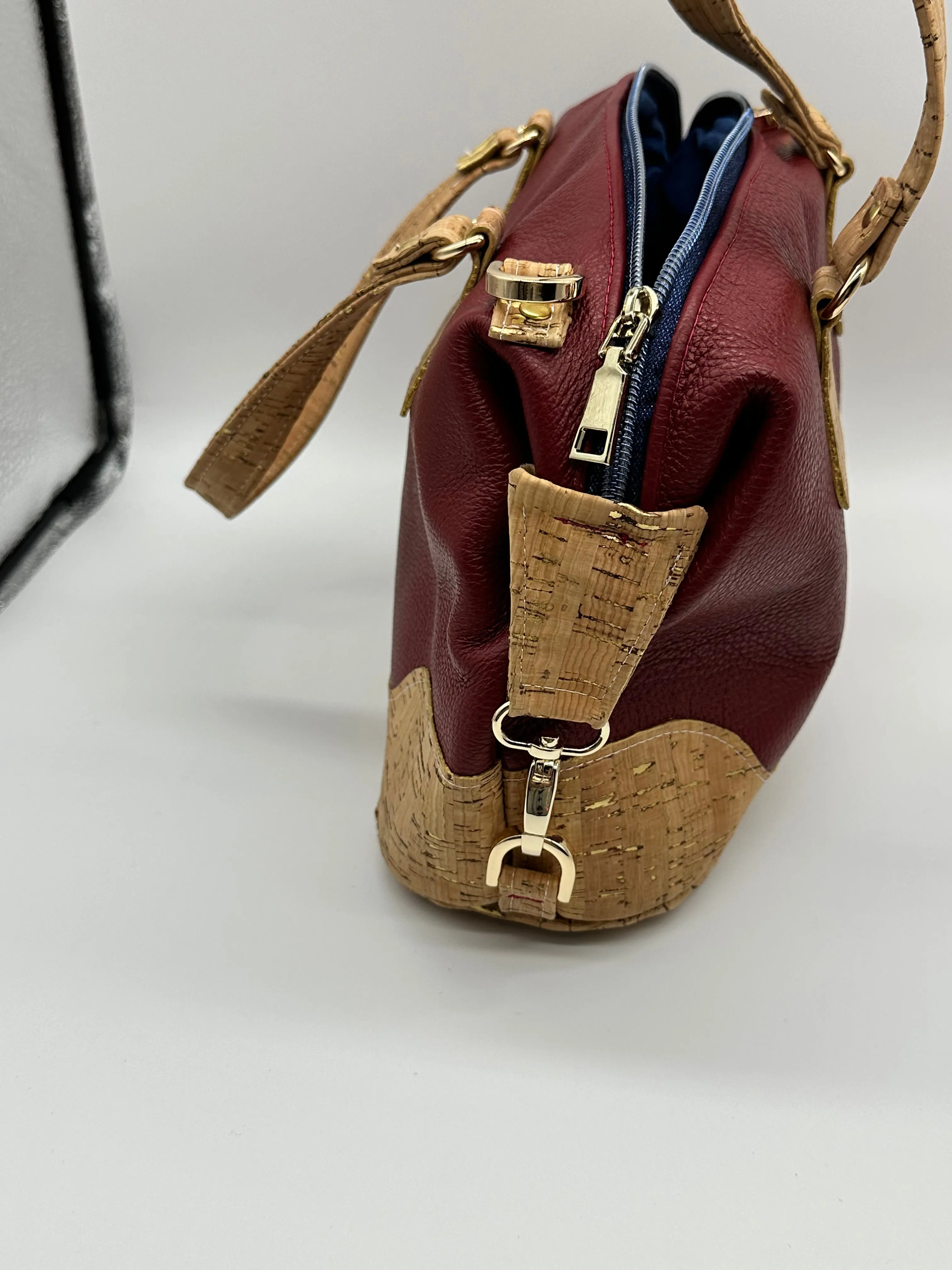 Red Leather and Cork Bag