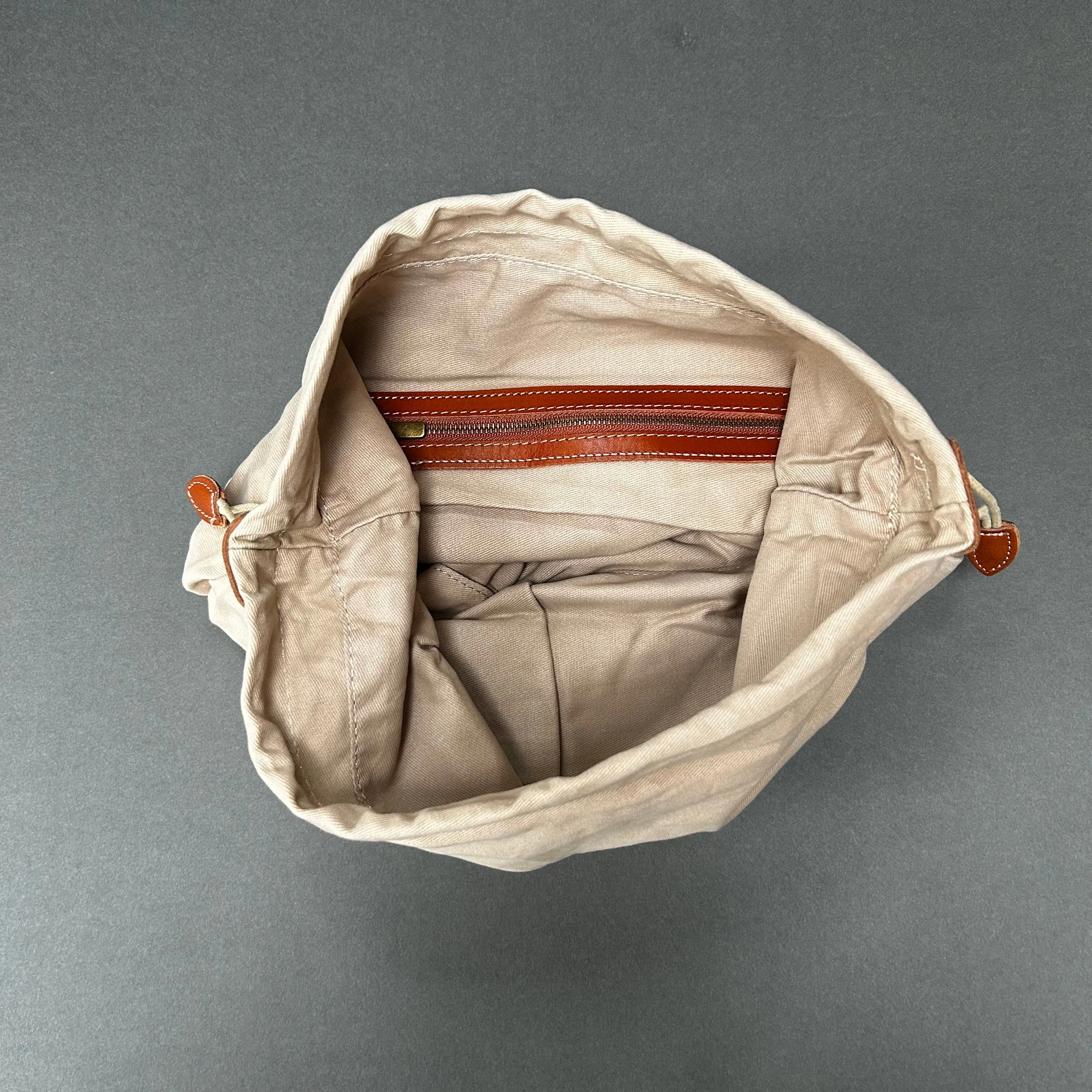 The Large Woven Leather Basket