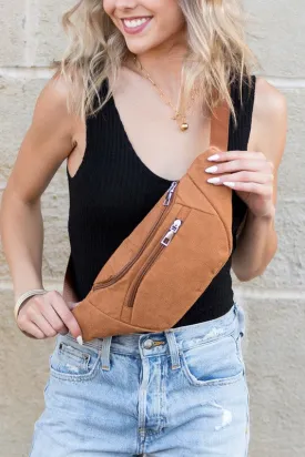 Trendy Retro Corduroy Belt Sling Bag