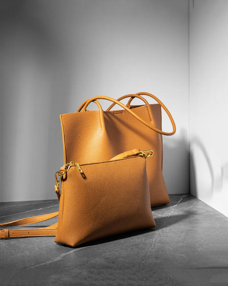 Two-in-one Leather Tote & Crossbody Bag