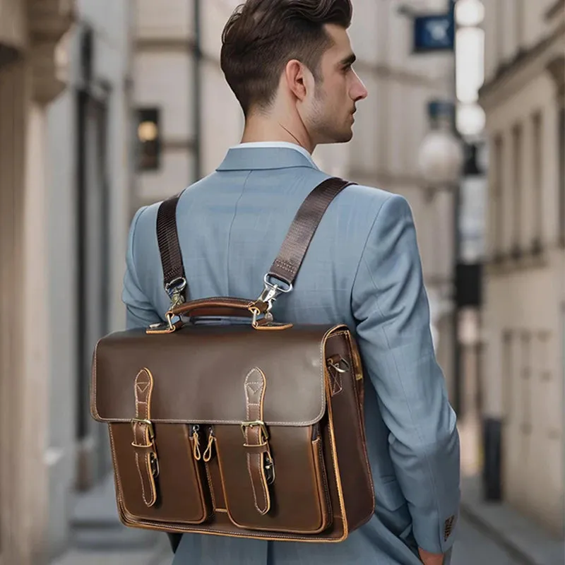 Vintage Leather Briefcase - Timeless Elegance and Durability