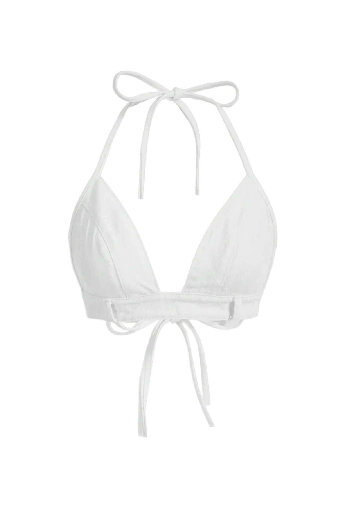 Wolf Backless Crop Top (White)