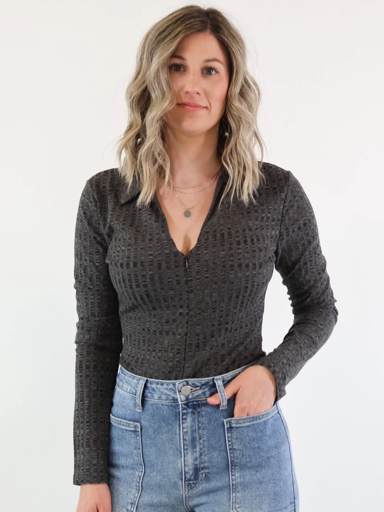 Zena Zippered Bodysuit